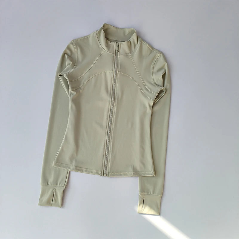 SKINOFSKIN Womens Stand Collar Yoga Jacket Windproof Running Top