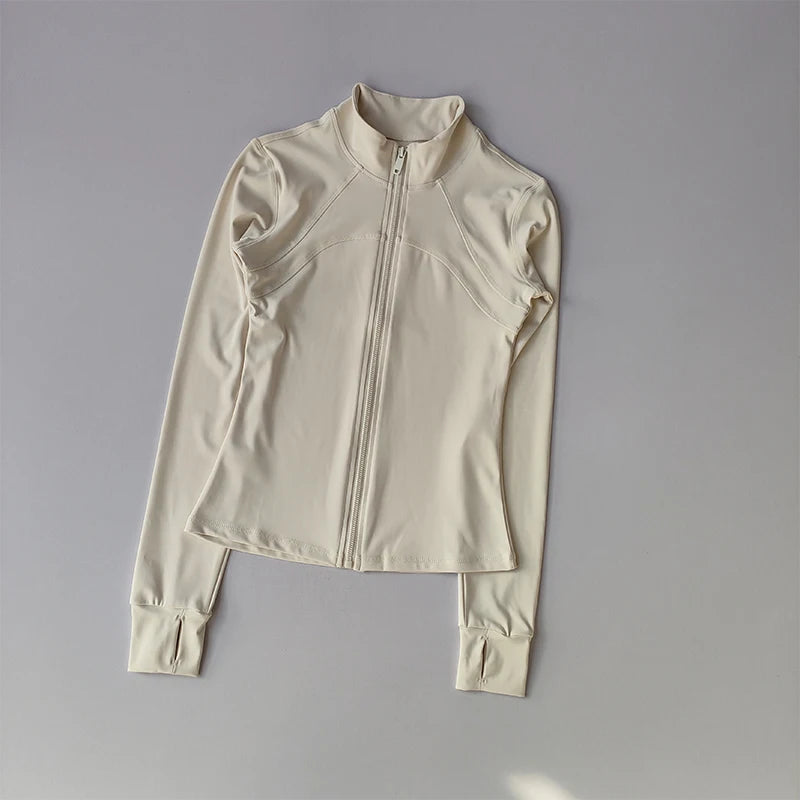 SKINOFSKIN Womens Stand Collar Yoga Jacket Windproof Running Top