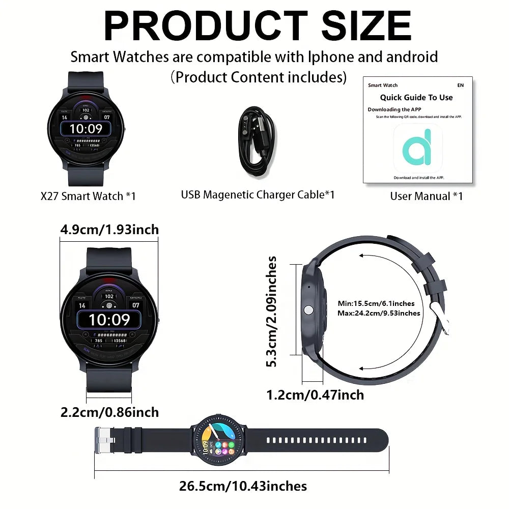 KESHUYOU Smart Watch For Women Bluetooth Health Heart Rate