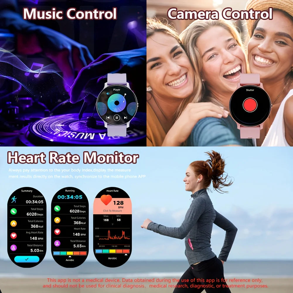 KESHUYOU Smart Watch For Women Bluetooth Health Heart Rate