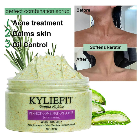 AILKE Premium Organic Scrub Set For Face Body Hands Aloe