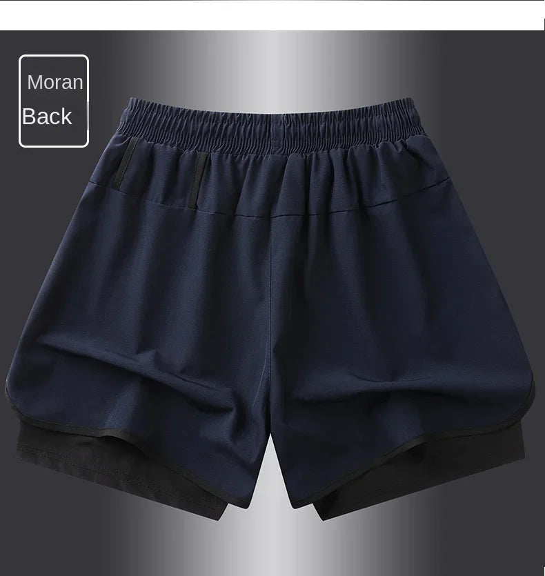 Unisex Polyester Running Shorts Double Layer Anti Glare For Sports