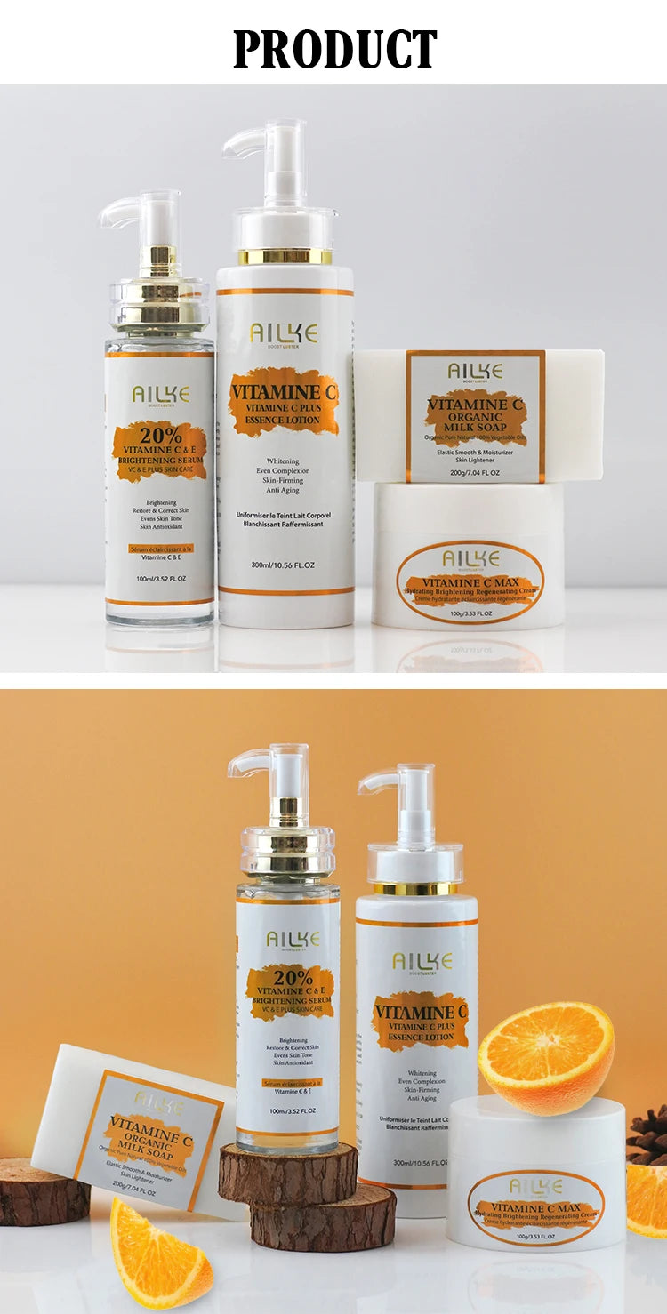 AILKE Vitamin C Skin Care Set Brightening Soap And Serum