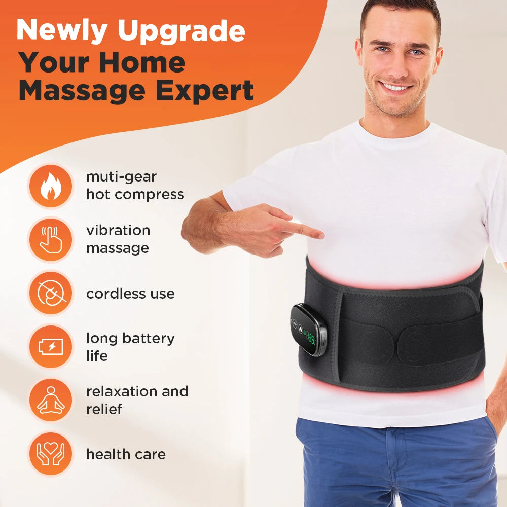 Hailicare Heating Vibration Massager Belt for Waist and Back
