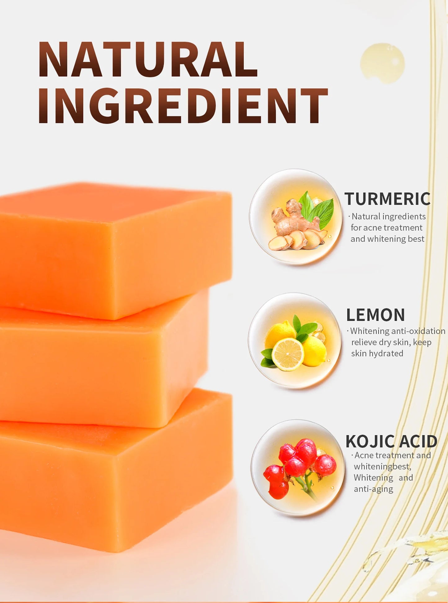 AILKE Turmeric Soap Bar Natural Herbal Whitening For Face