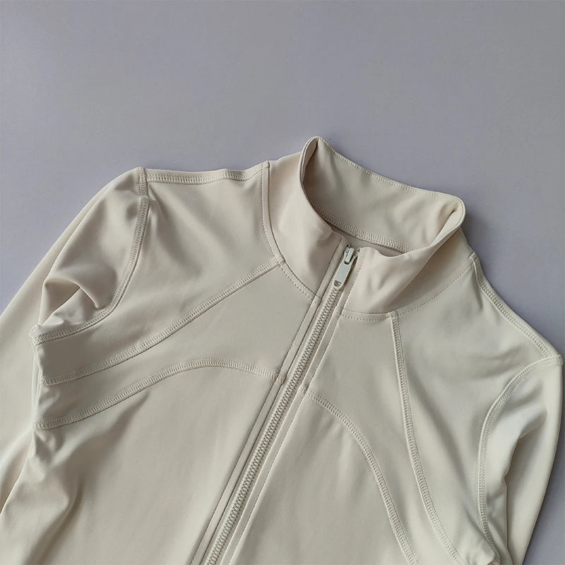 SKINOFSKIN Womens Stand Collar Yoga Jacket Windproof Running Top