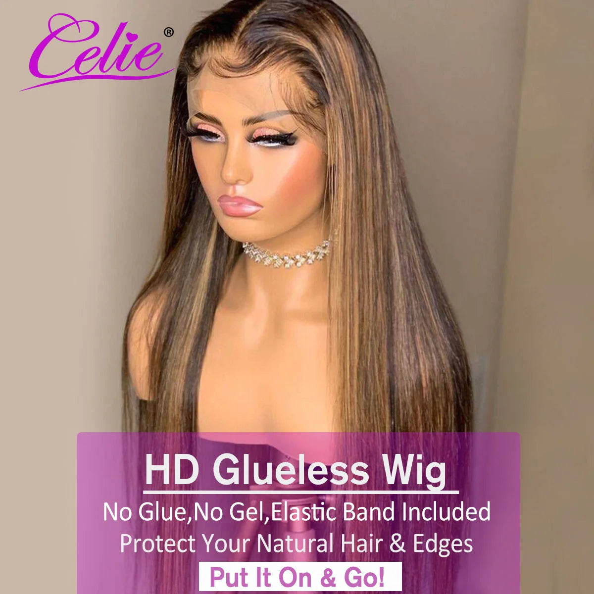 Celie Remy Human Hair Straight HD Lace Front Wig Premium
