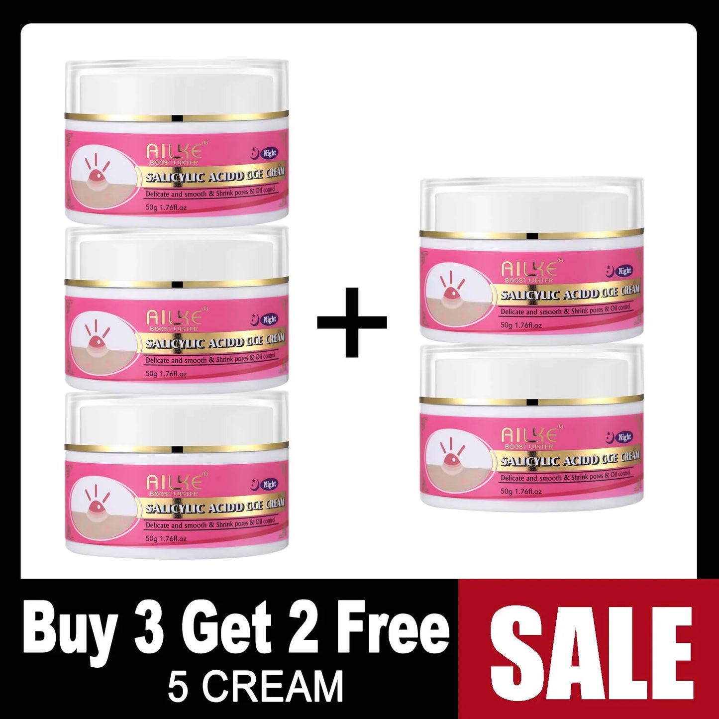 AILKE Organic Acne Face Cream Clear Skin And Oil Control