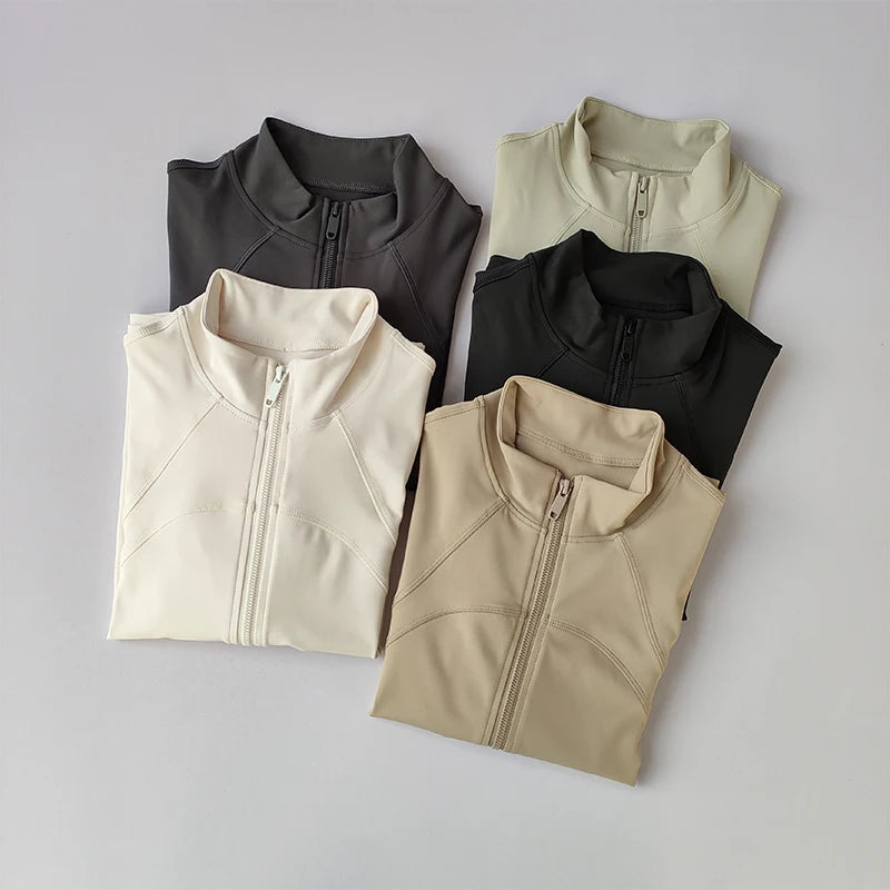 SKINOFSKIN Womens Stand Collar Yoga Jacket Windproof Running Top