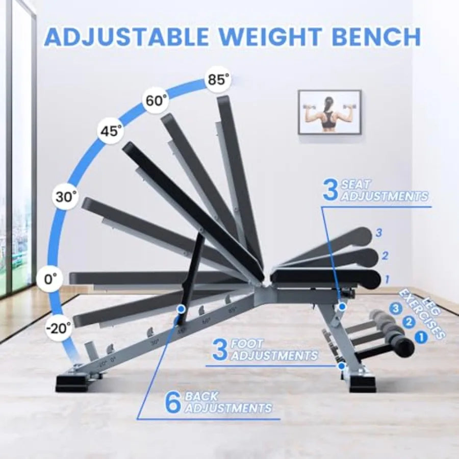 Hign-concerned Adjustable Weight Bench For Home Gym And Strength Training