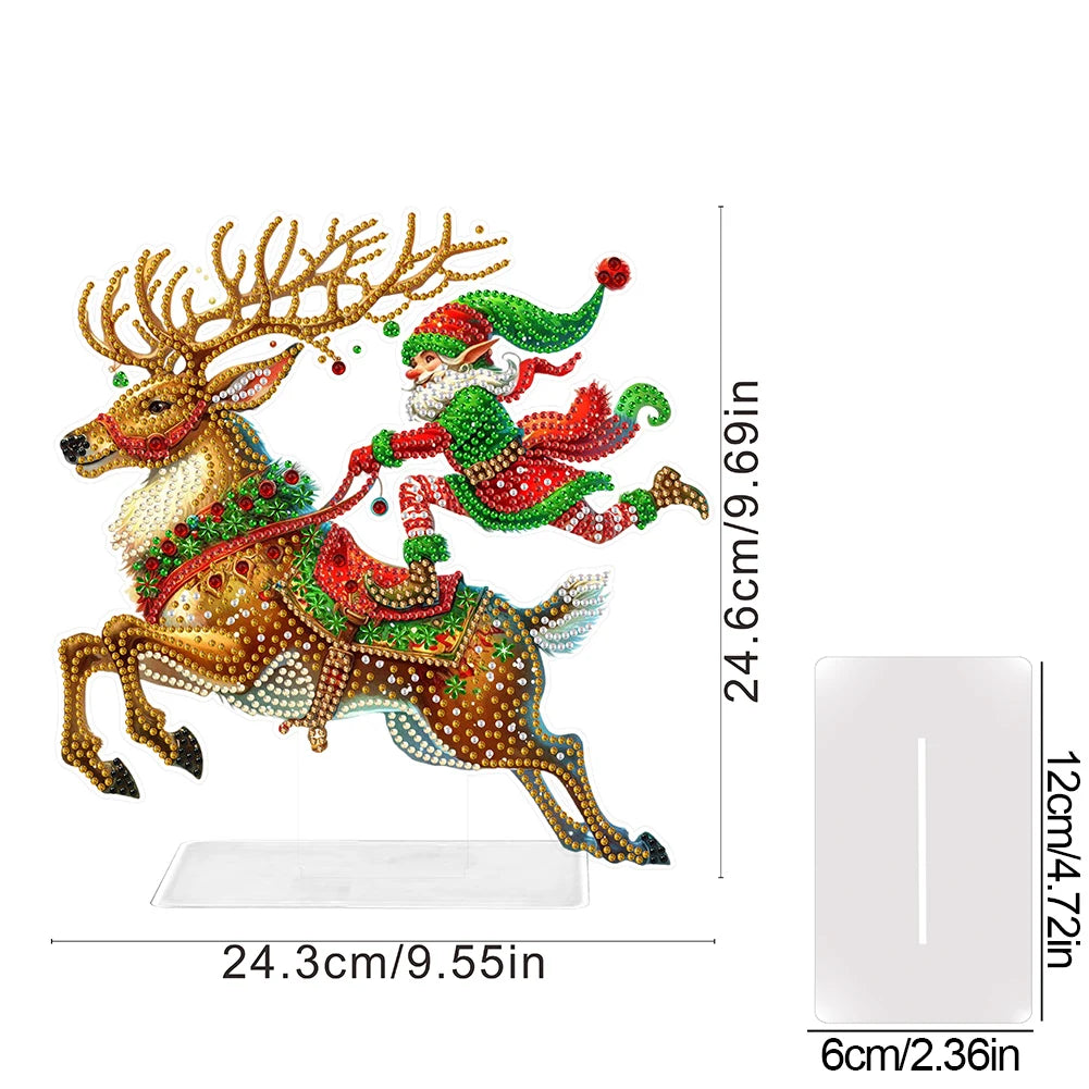 Desktop Diamond Art Kits Acrylic Christmas Merry Go Round Rhinestones Ornament
