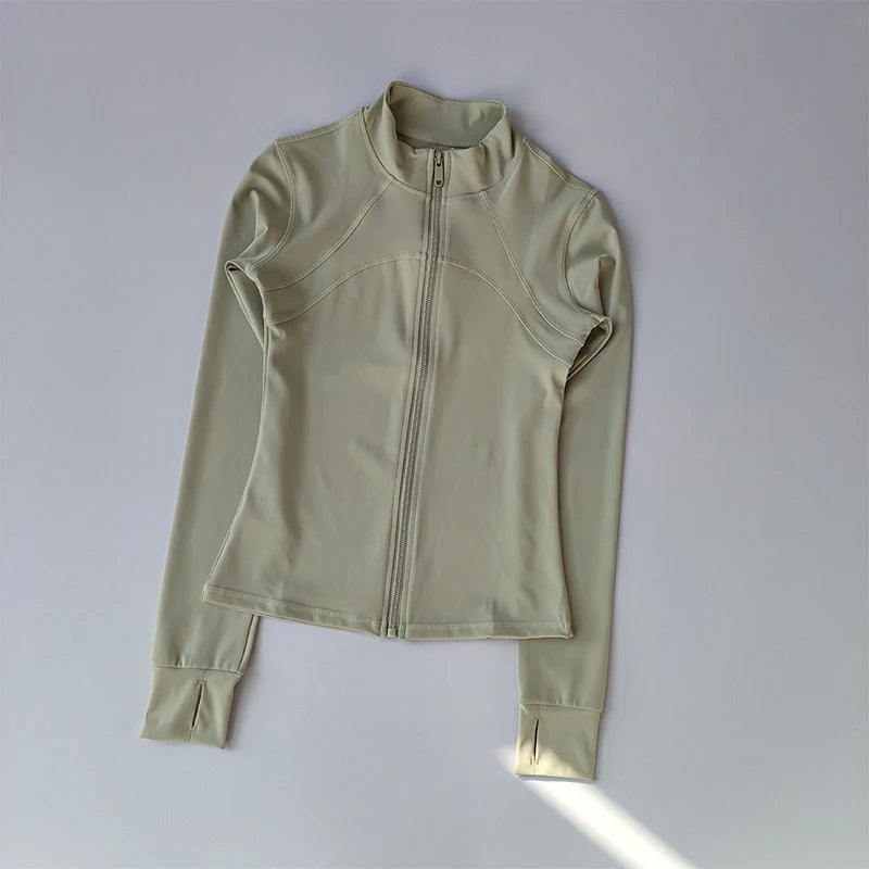 SKINOFSKIN Womens Stand Collar Yoga Jacket Windproof Running Top