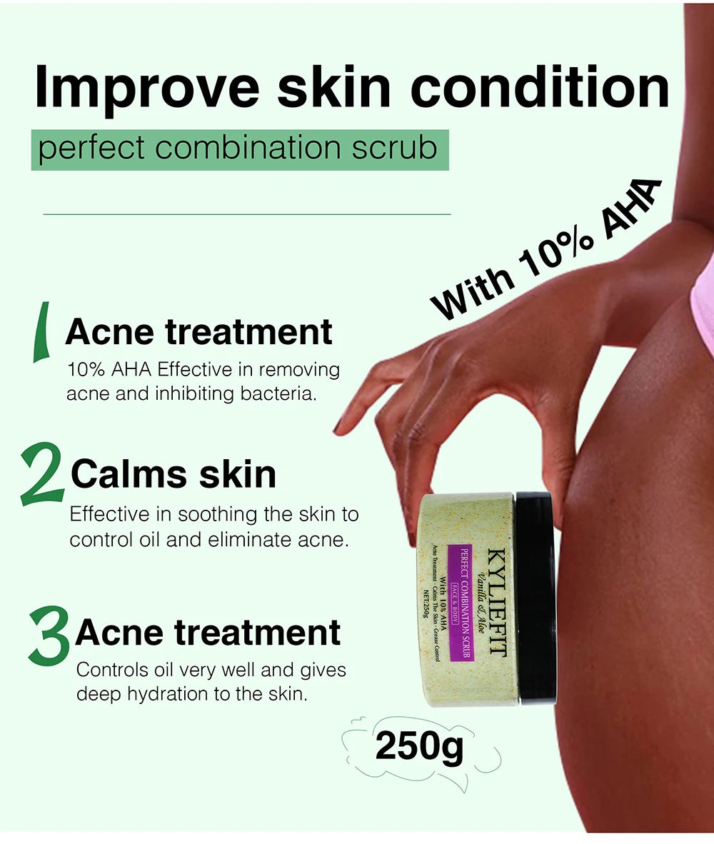 AILKE Premium Organic Scrub Set For Face Body Hands Aloe