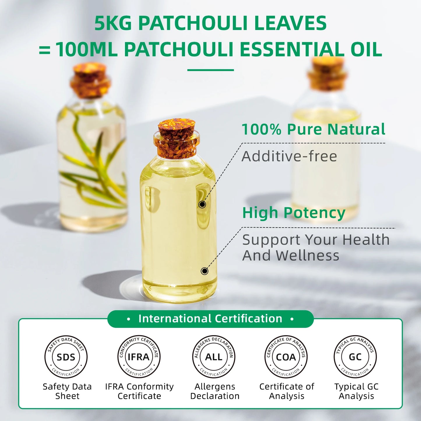 HIQILI Patchouli Essential Oil Pure for Aromatherapy Diffuser Humidifier