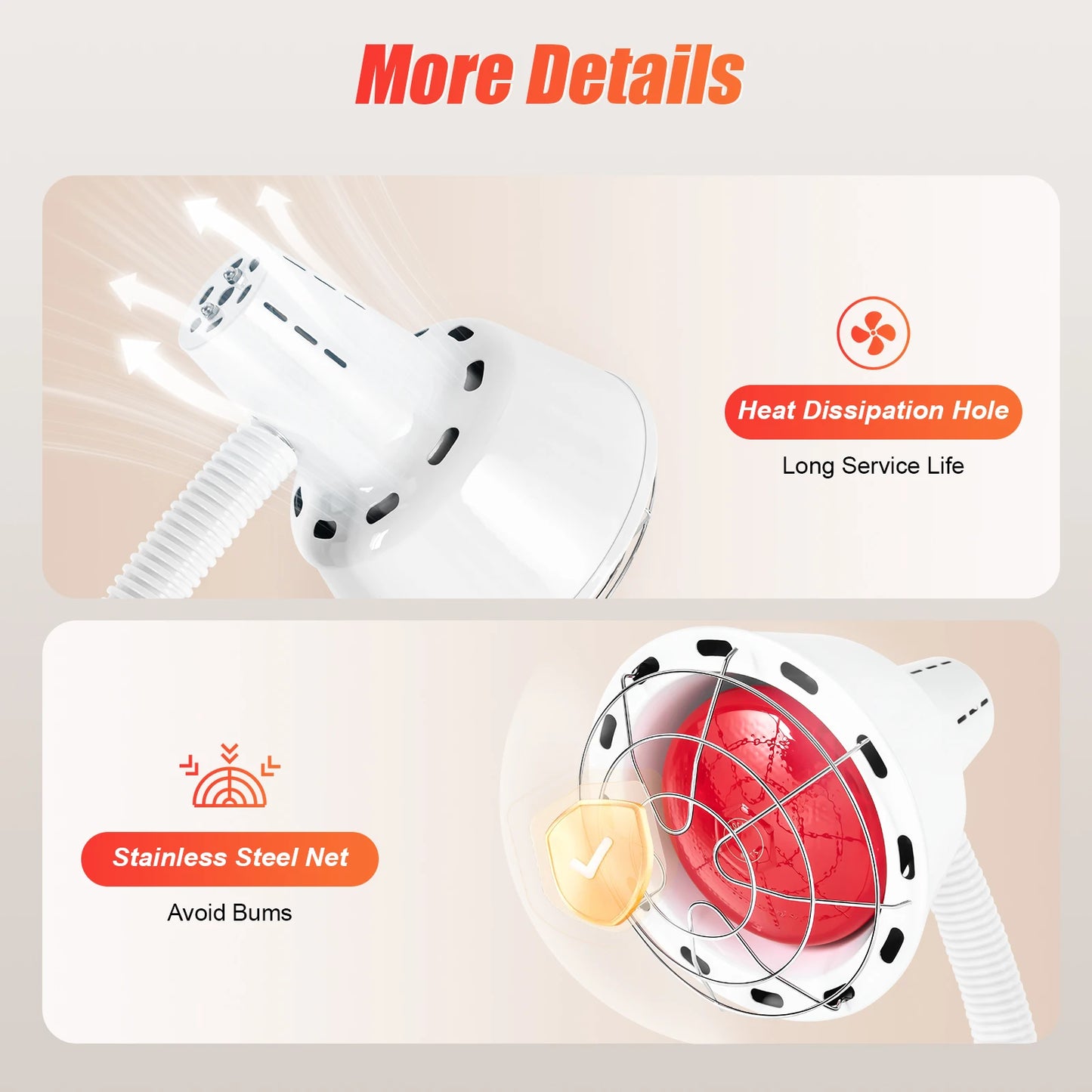 275W Infrared Light Therapy Lamp For Body Pain Relief