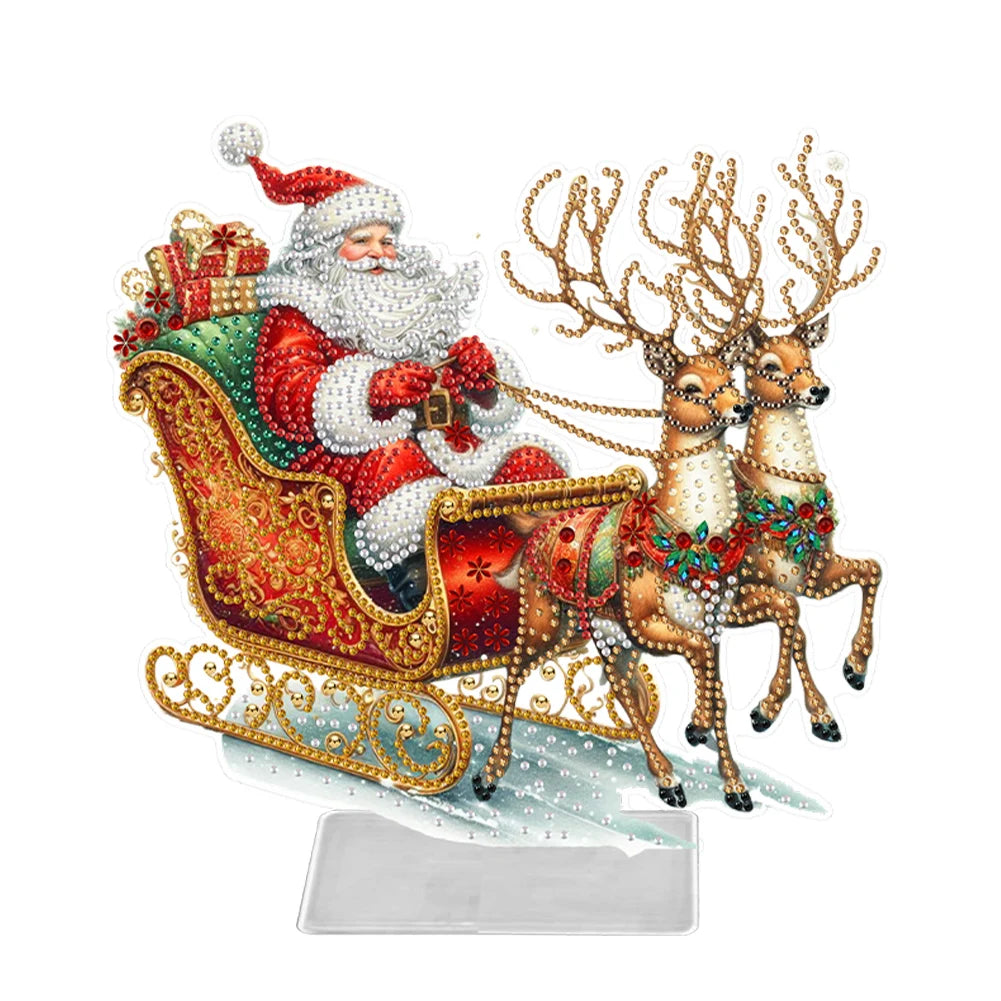 Desktop Diamond Art Kits Acrylic Christmas Merry Go Round Rhinestones Ornament