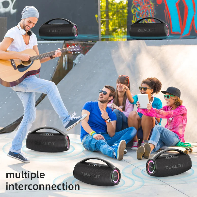 ZEALOT S97 80W Bluetooth Speaker With RGB Lights Subwoofer