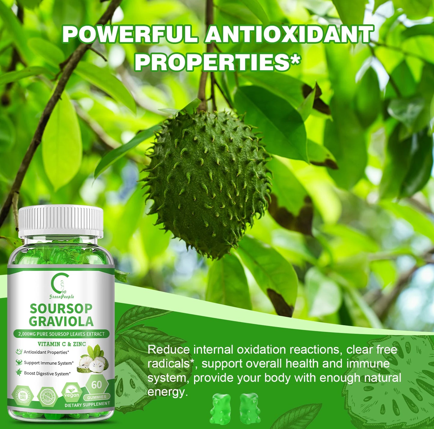 MINCH Soursop Gummies Immunity Digestion And Skin Health