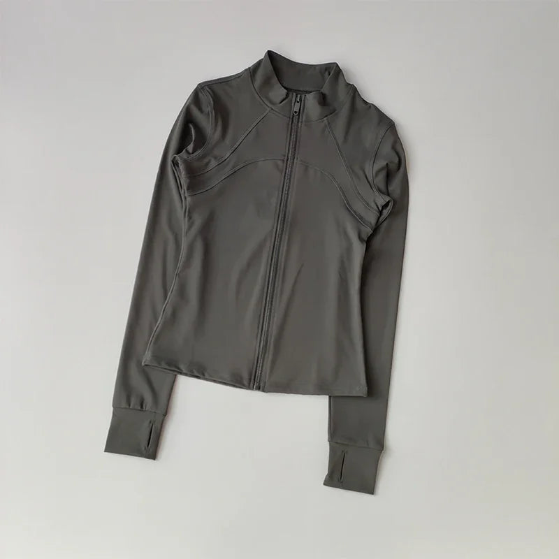 SKINOFSKIN Womens Stand Collar Yoga Jacket Windproof Running Top