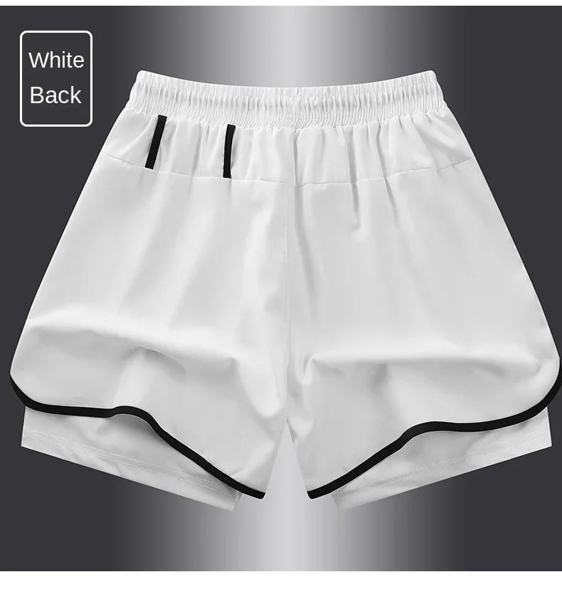 Unisex Polyester Running Shorts Double Layer Anti Glare For Sports