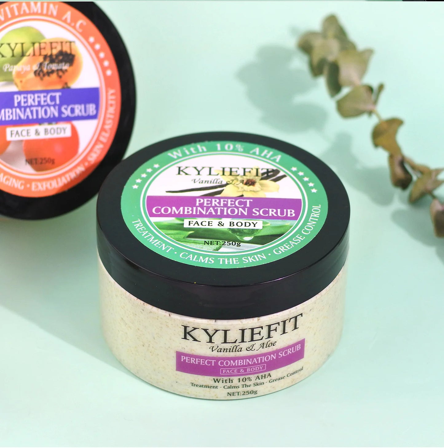 AILKE Premium Organic Scrub Set For Face Body Hands Aloe