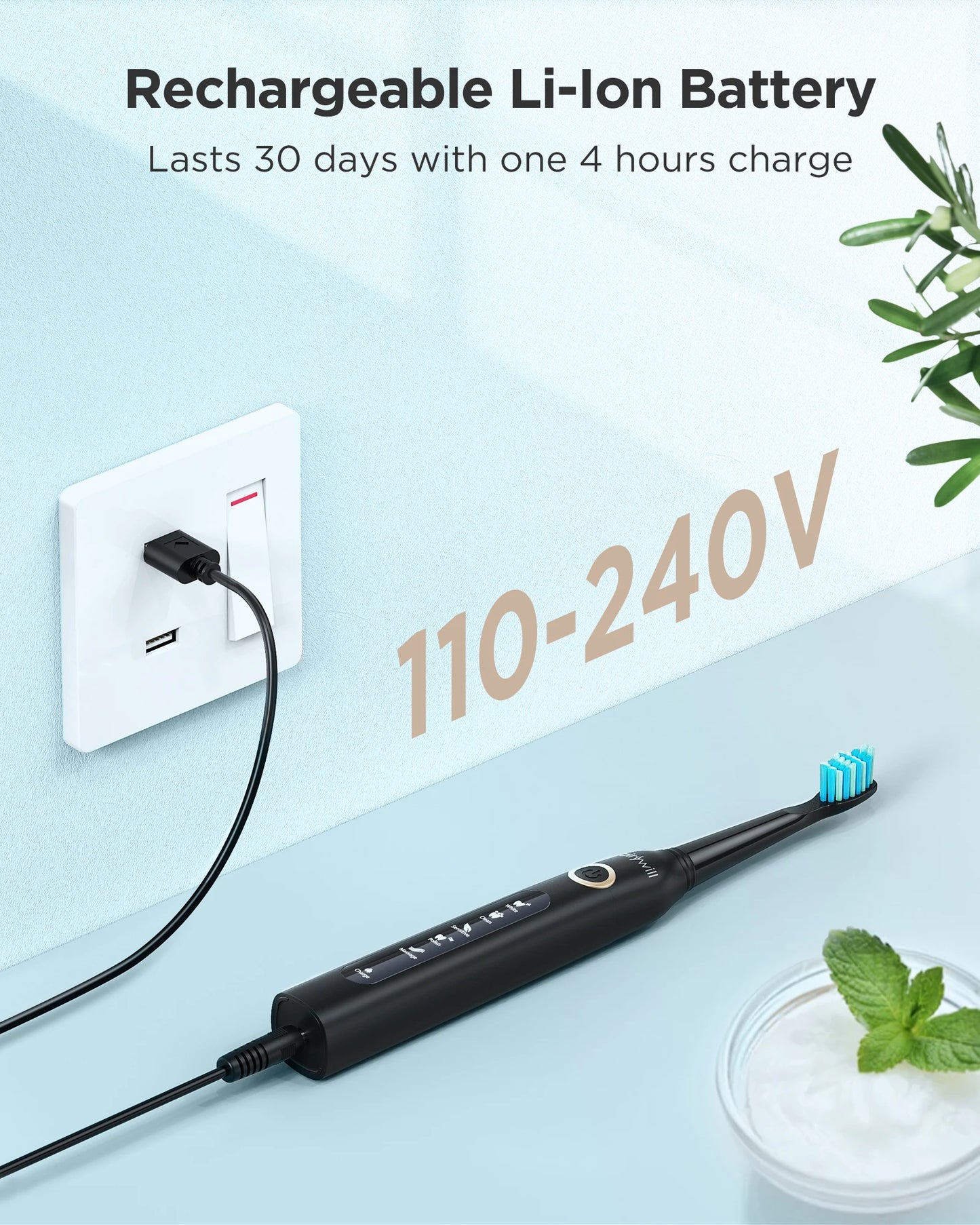 Fairywill FW D7 Sonic Electric Toothbrush Set With USB Charge