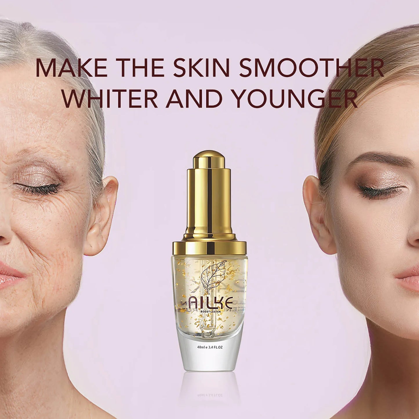 AILKE 24K Gold Facial Serum Hyaluronic Acid Whitening Moisturizing