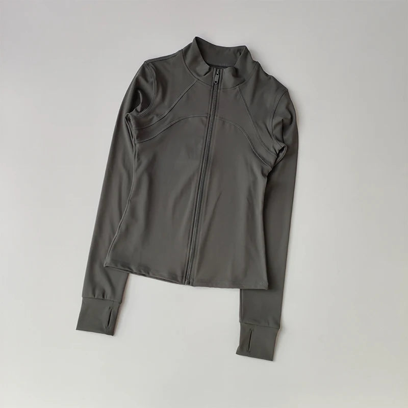SKINOFSKIN Womens Stand Collar Yoga Jacket Windproof Running Top