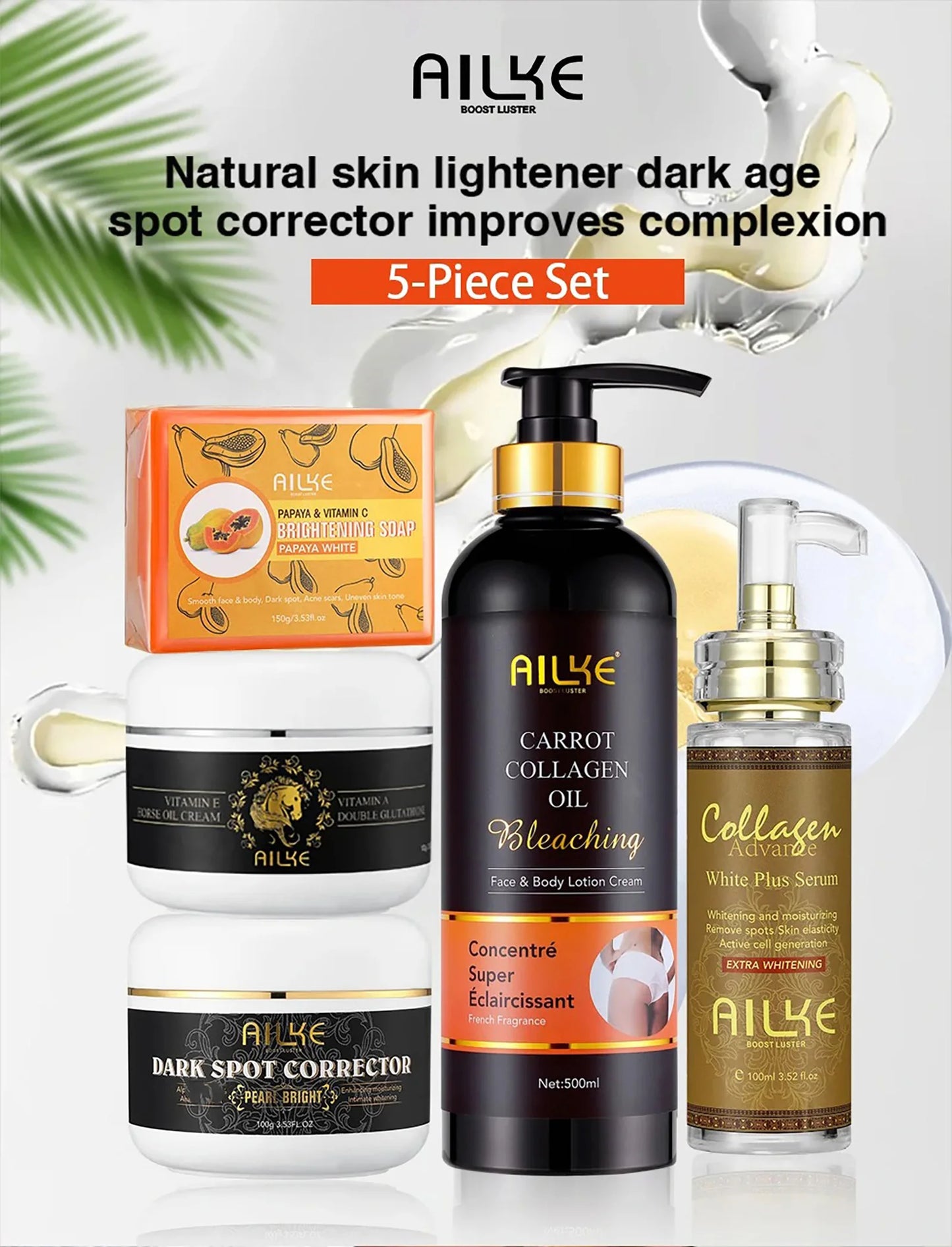 AILKE Collagen Skin Care Set for Whitening and Freckle Removal