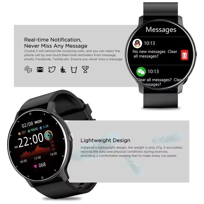 LIGE Smart Watch Men Fitness Tracker IP67 Waterproof Bluetooth