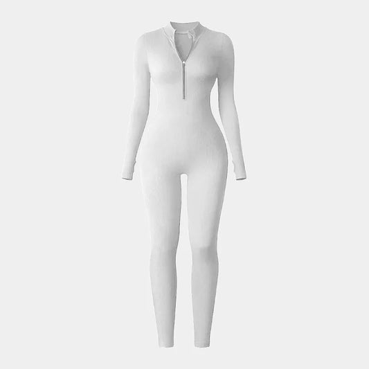 Women Half Zip Jumpsuit Activewear Set For Gym And Yoga
