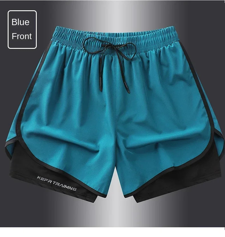Unisex Polyester Running Shorts Double Layer Anti Glare For Sports
