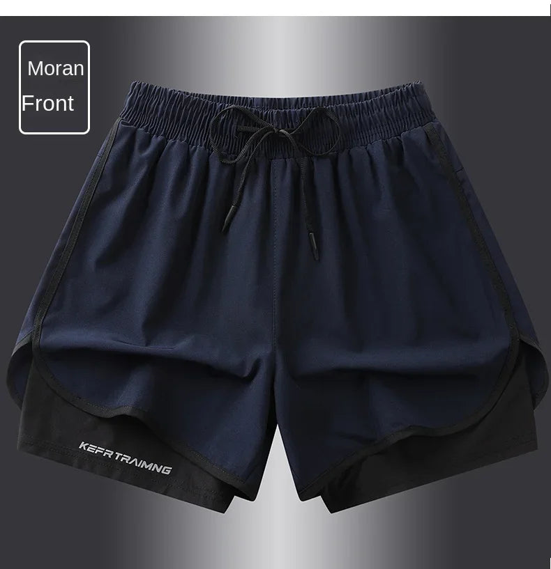 Unisex Polyester Running Shorts Double Layer Anti Glare For Sports