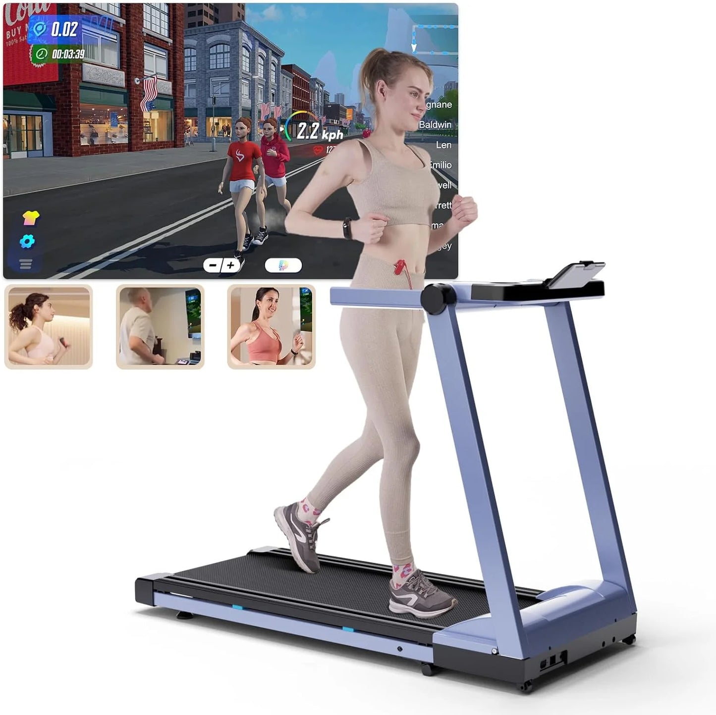 Driving Power 3.5HP Foldable Treadmill with Six Percent Incline