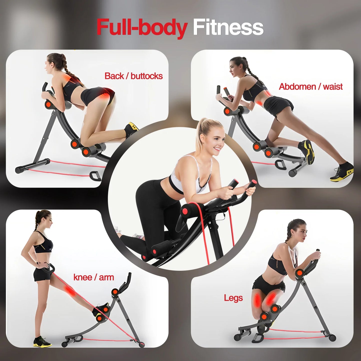 GIKPAL Foldable Ab Machine For Home Gym Abdominal Trainer LCD Display