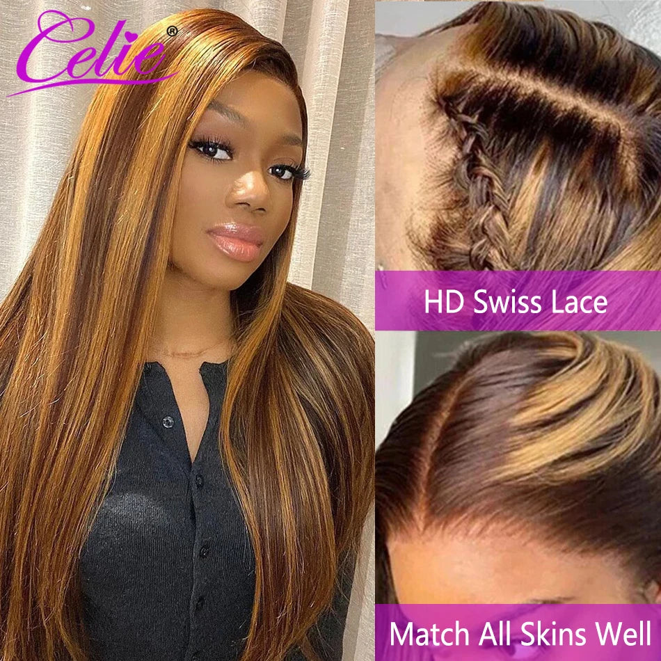 Celie Remy Human Hair Straight HD Lace Front Wig Premium
