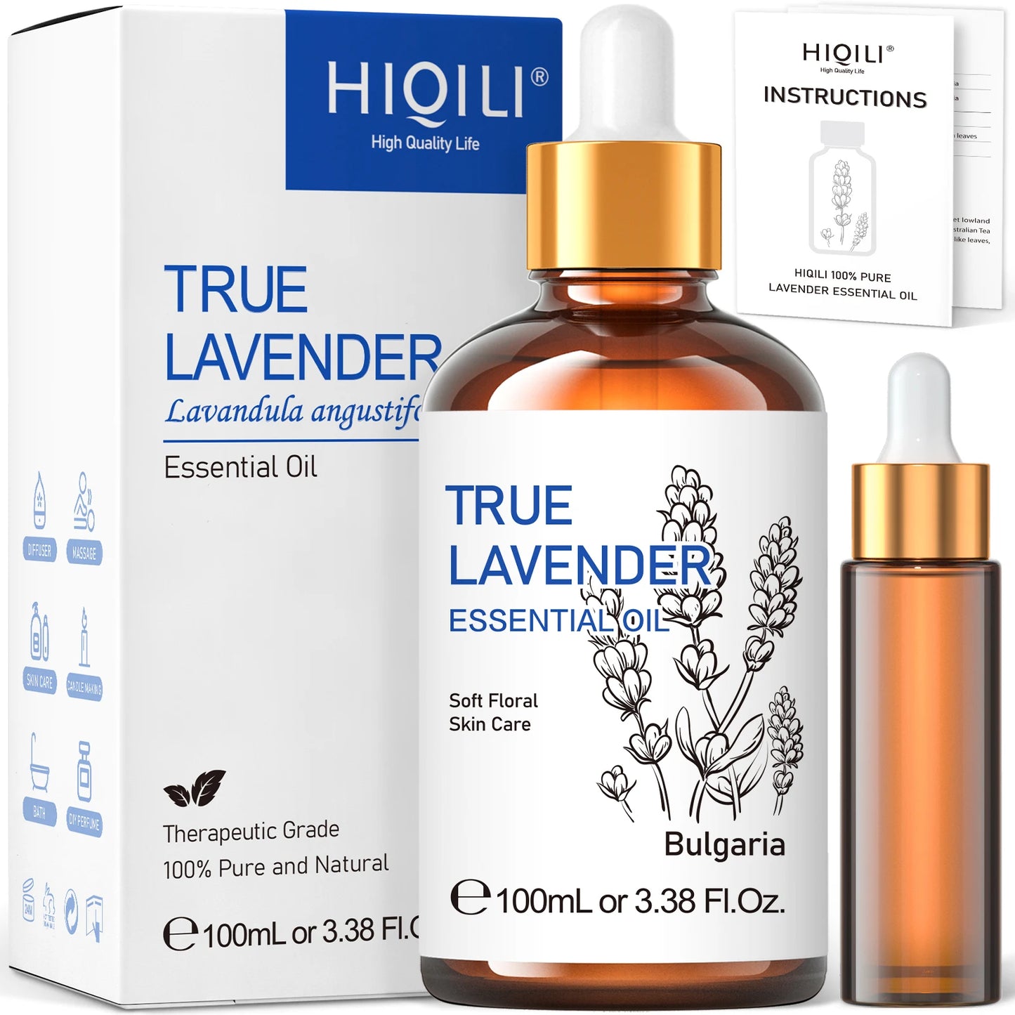 HIQILI True Lavender Essential Oil For Diffuser And Aromatherapy
