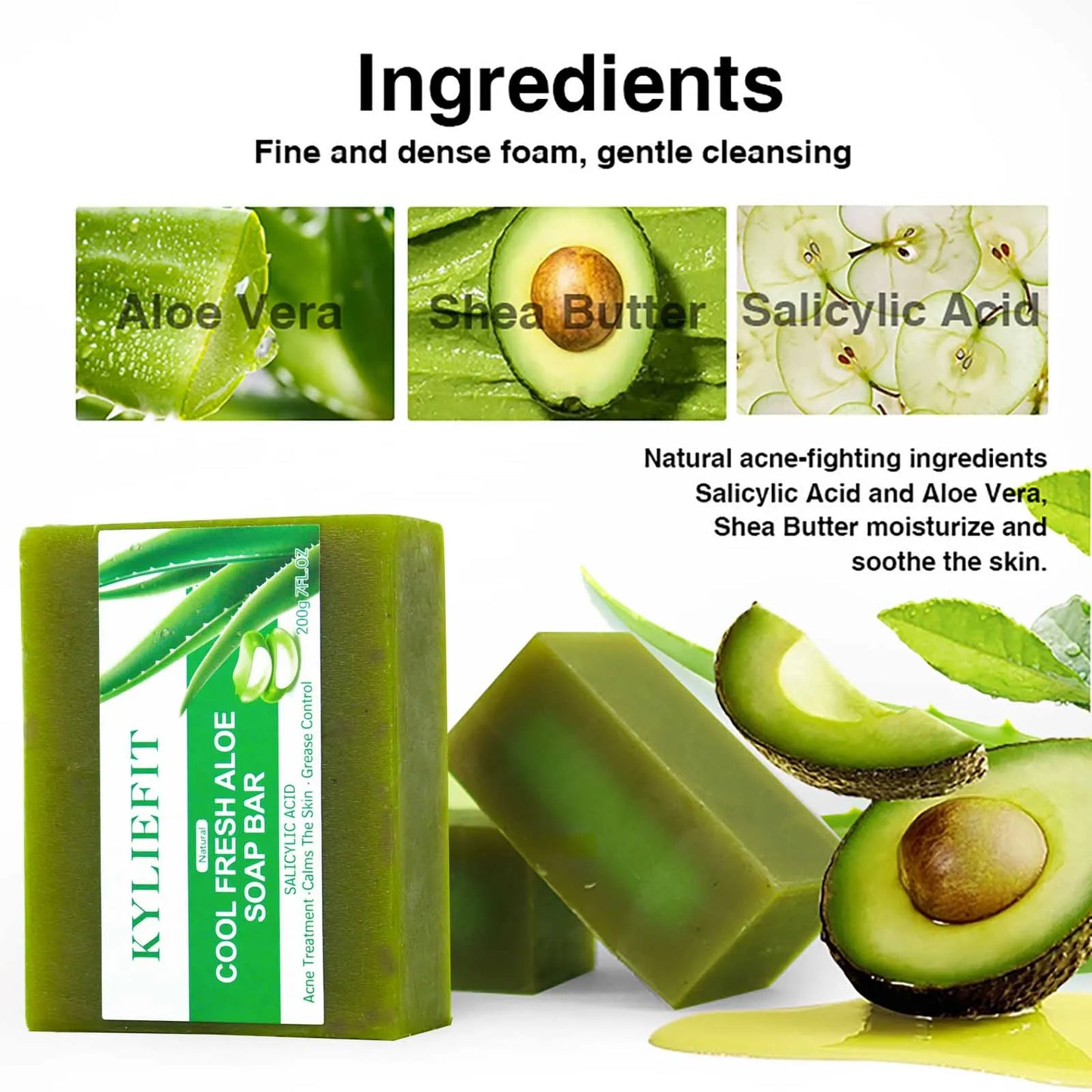 AILKE Aloe Vera Whitening Soap for Acne and Radiant Skin