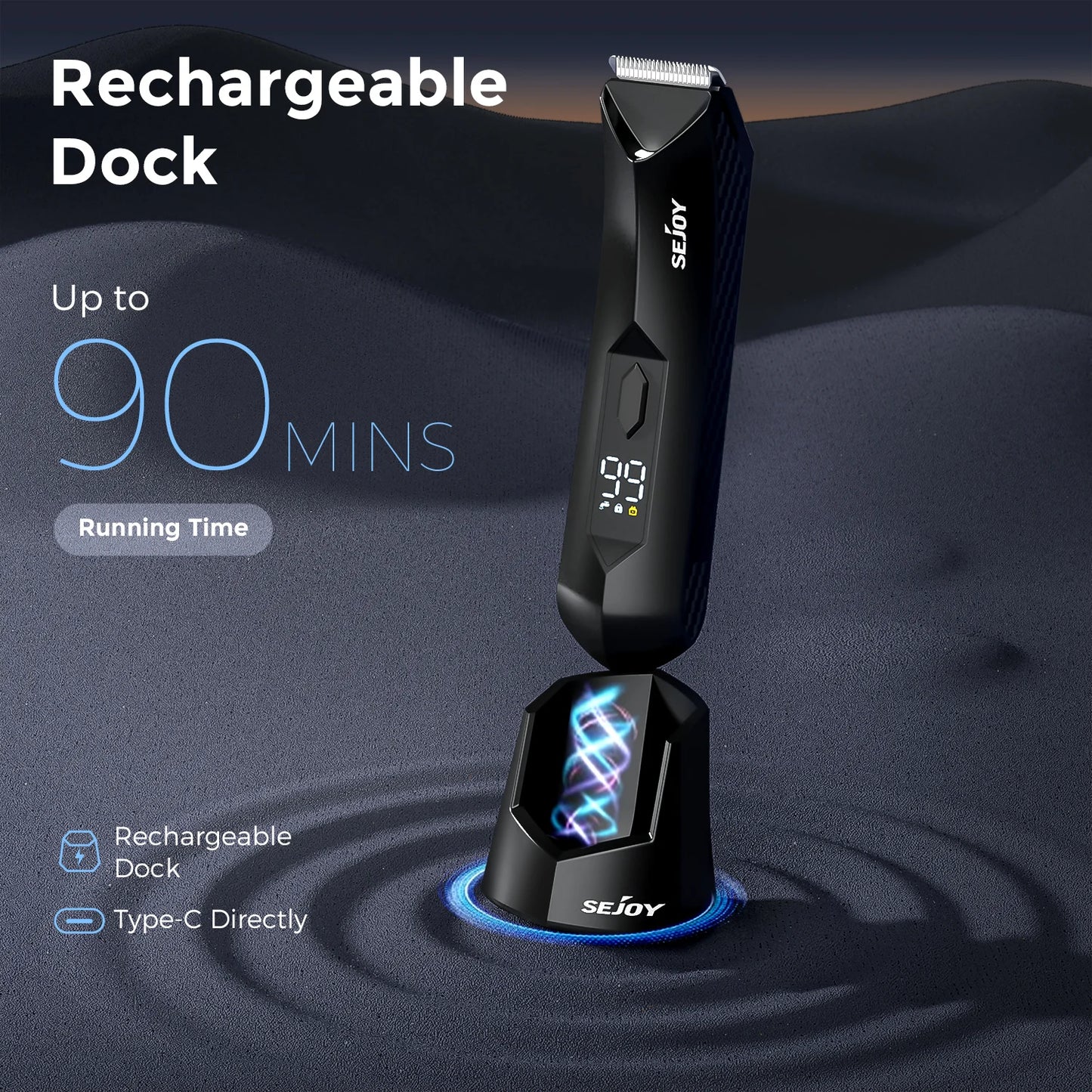 Sejoy T8S Electric Groin Hair Trimmer For Men Waterproof