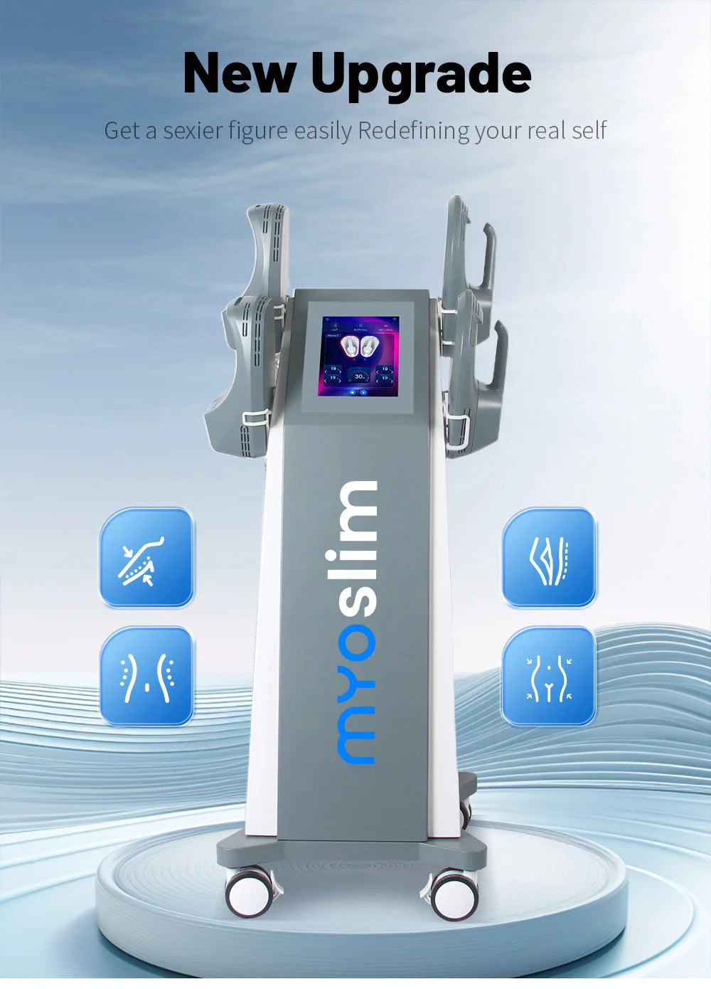 EMS Body Sculpt Machine Fat Burner 4 Handles For Slimming