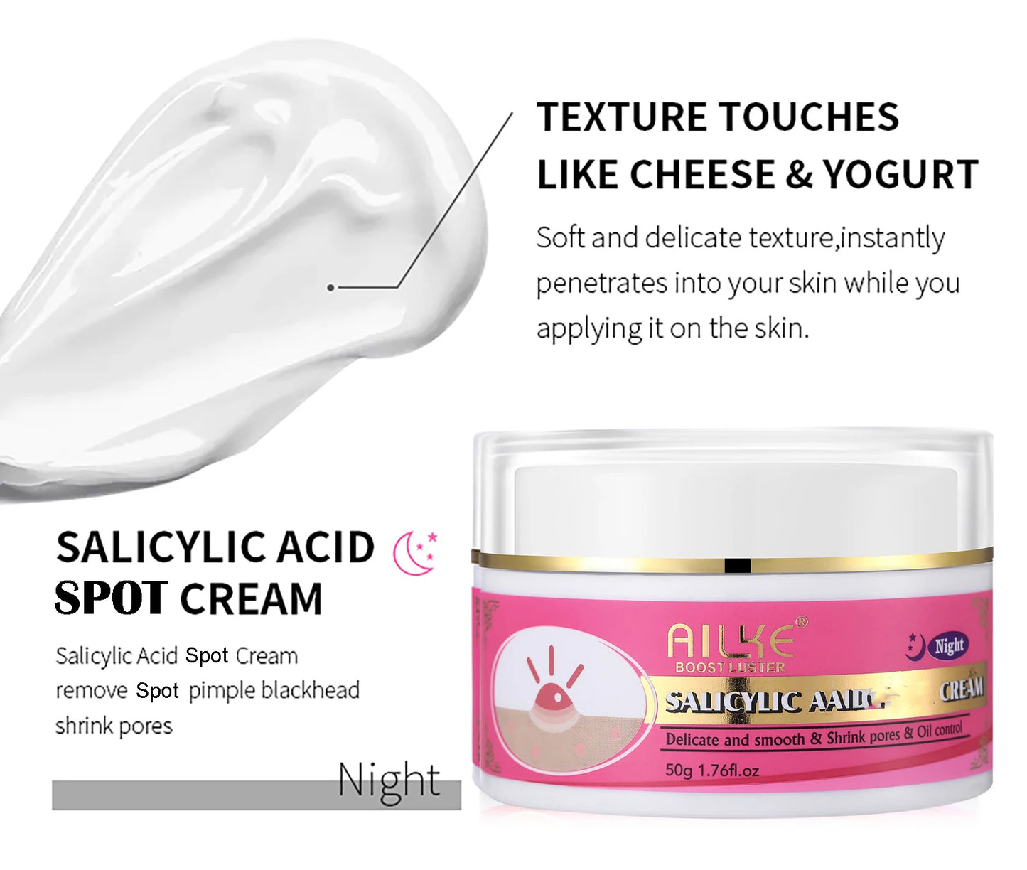 AILKE Organic Acne Face Cream Clear Skin And Oil Control