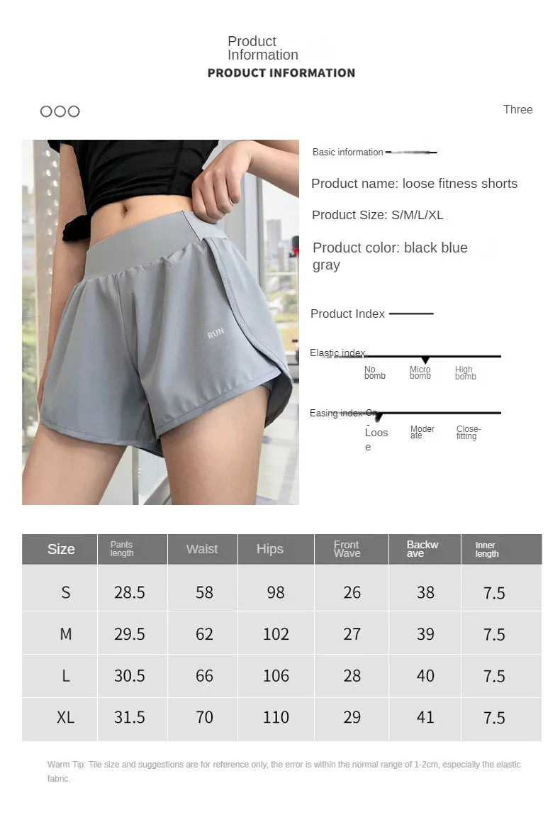 Women's Leisure Sports Breathable Slimming Yoga Shorts Two-Piece