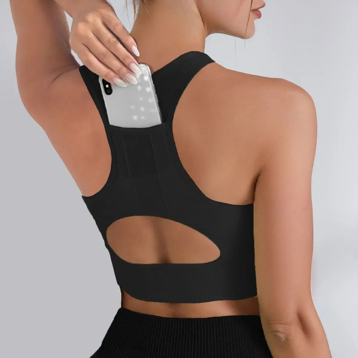 Hebei Quick Dry Yoga Top With Pocket For Women Sportswear