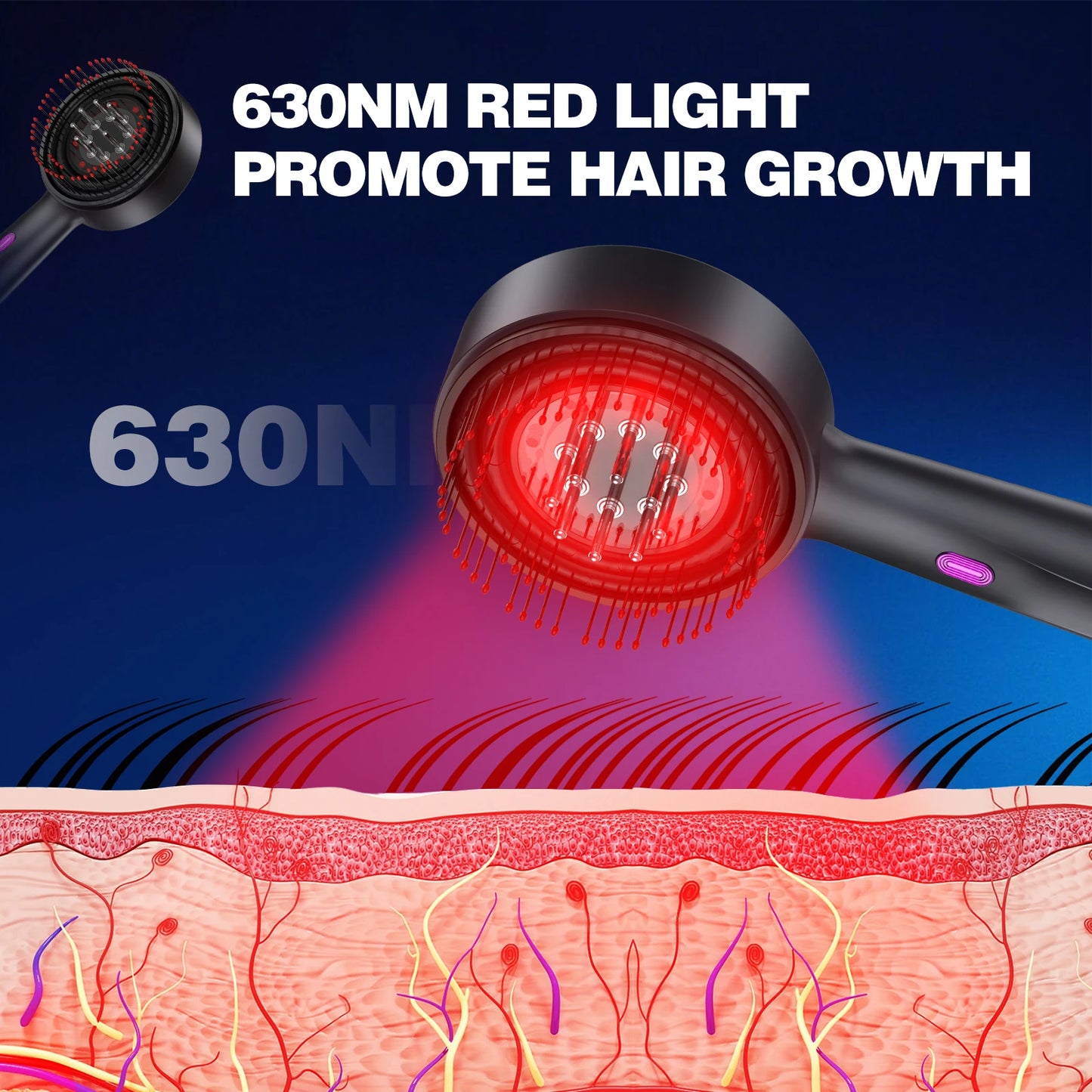 Hign-concerned Electric Vibration Massage Comb Red Light Hair Follicle Growth