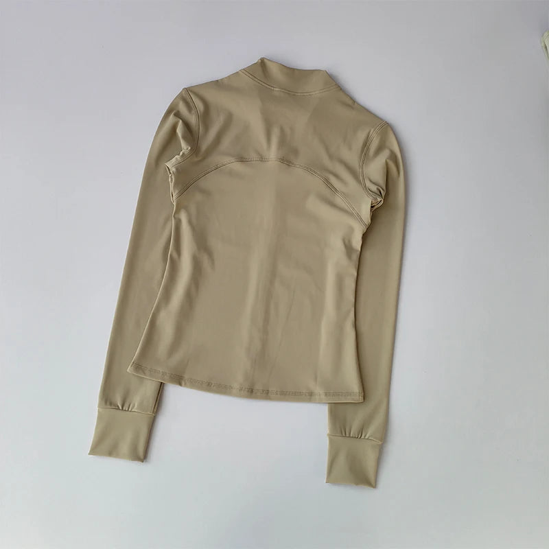SKINOFSKIN Womens Stand Collar Yoga Jacket Windproof Running Top