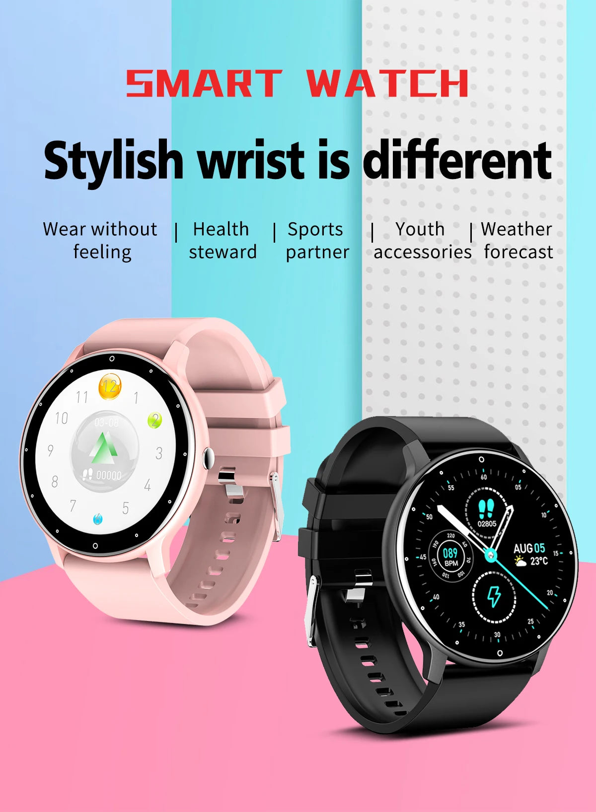 LIGE Smart Watch Men Fitness Tracker IP67 Waterproof Bluetooth
