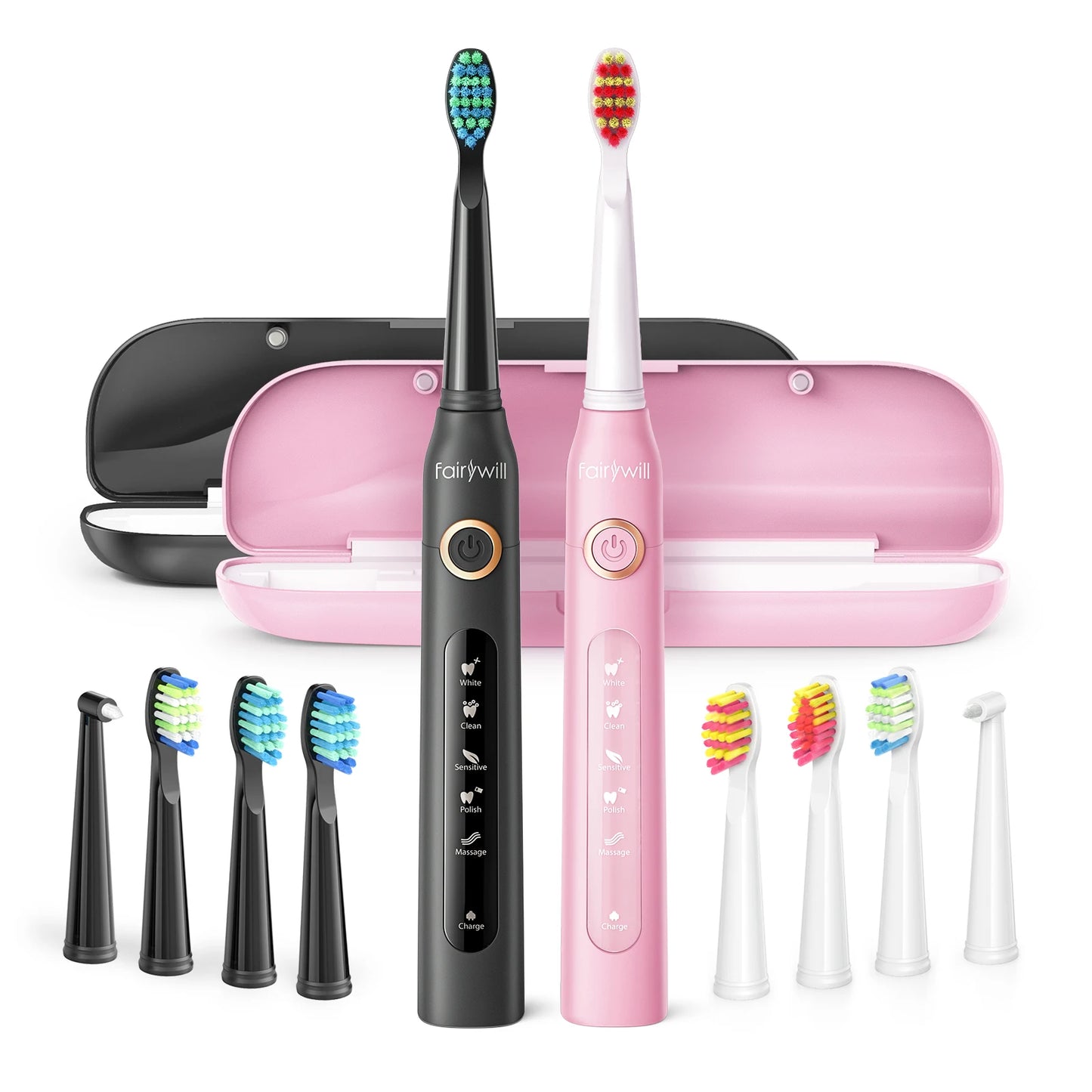 Fairywill FW D7 Sonic Electric Toothbrush Set With USB Charge