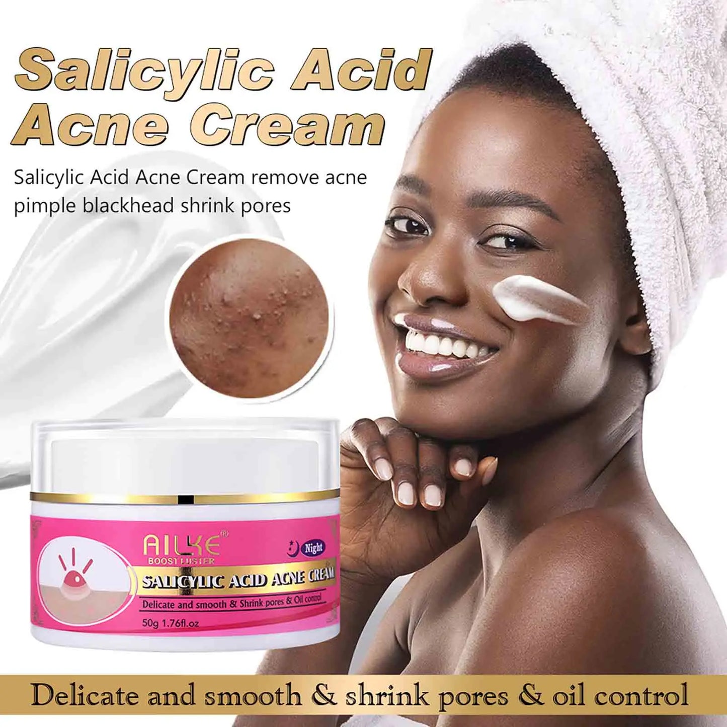 AILKE Organic Acne Face Cream Clear Skin And Oil Control