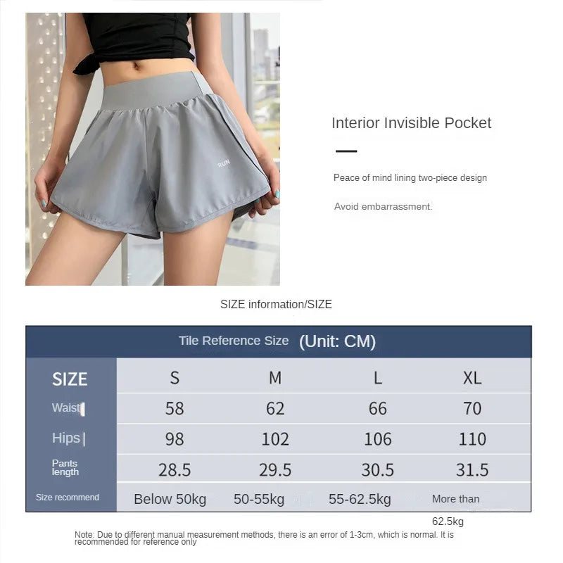 Women's Leisure Sports Breathable Slimming Yoga Shorts Two-Piece