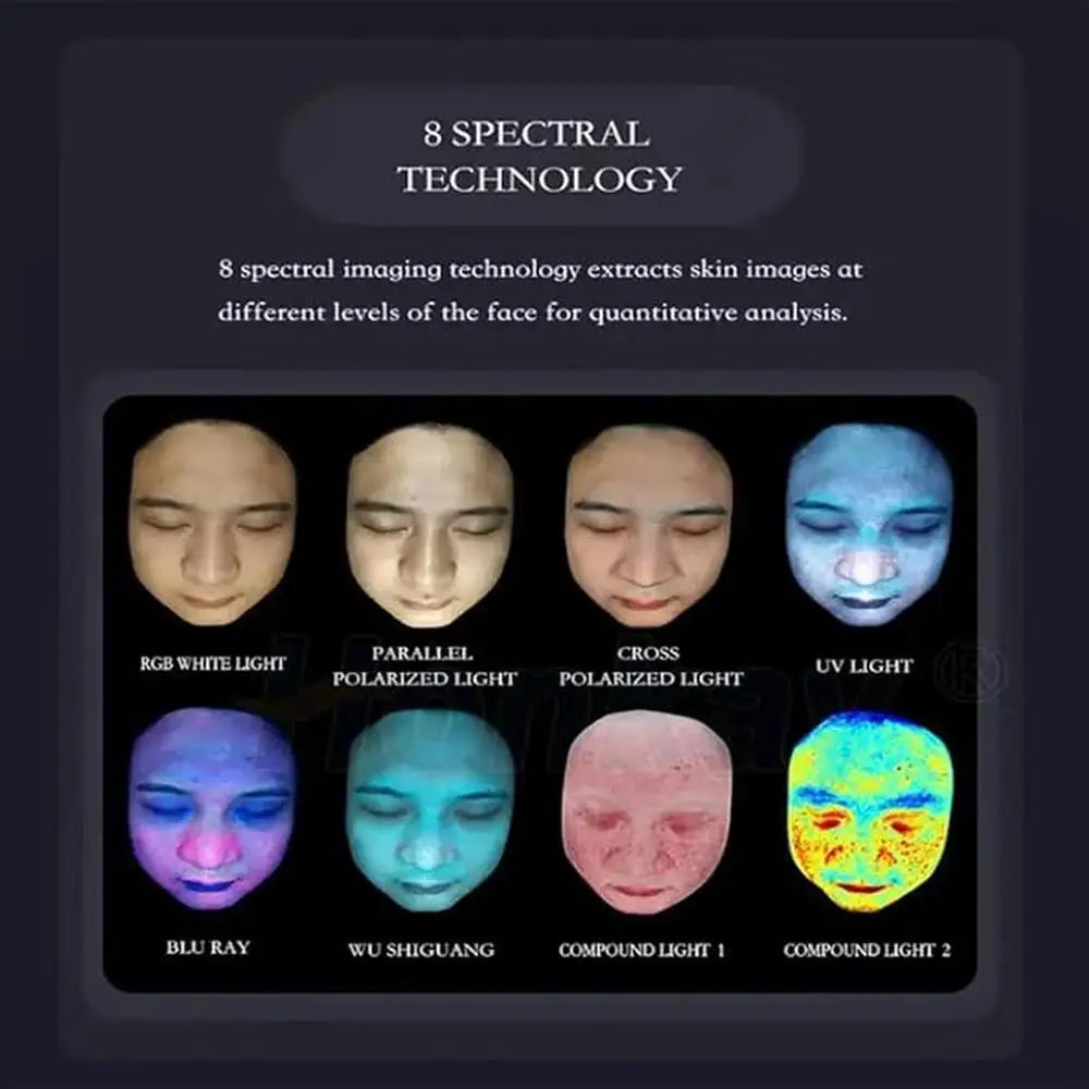AISIA Q1 3D Facial Skin Analyzer Machine 8 Light Spectrum